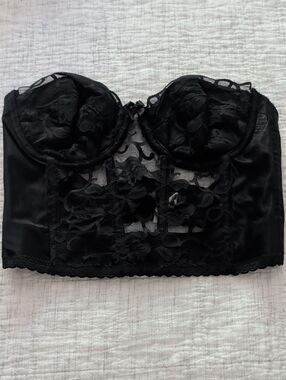 Valmont Black Lace Bustier Bandeau Top 36B